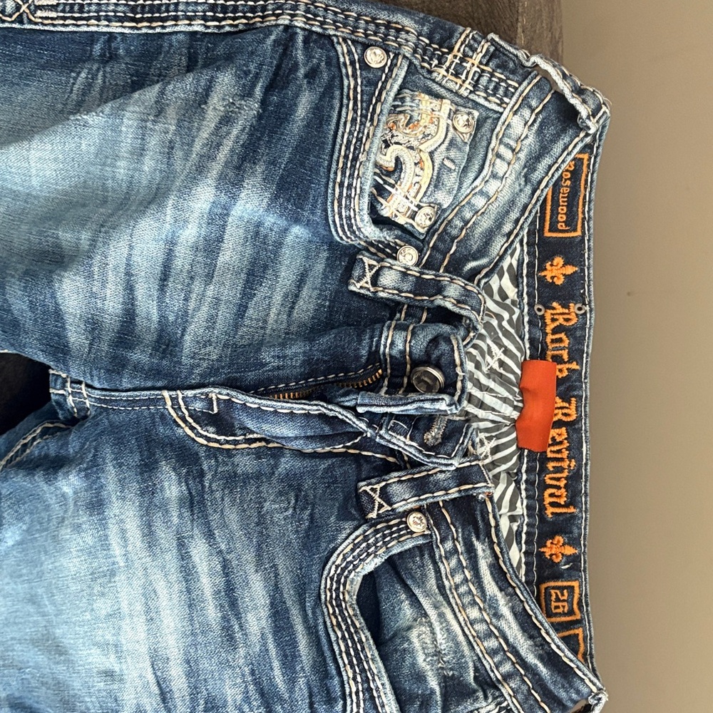 Rock Revival Distressed Blue Men's Jeans